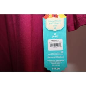 Pioneer Woman Mixed Media Top Size Medium-Fuchsia